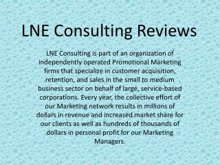 lne consulting reviews