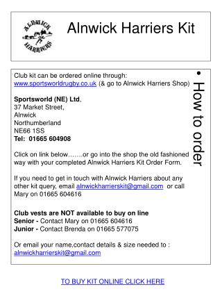 Alnwick Harriers Kit