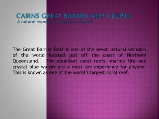 Cairns Great Barrier Reef Cruises
