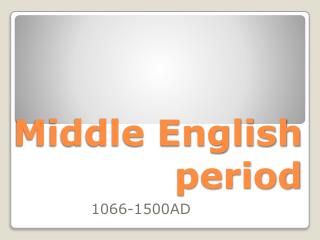 Middle English period