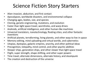 PPT - Science Fiction Story Starters PowerPoint Presentation, Free ...