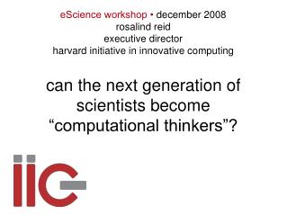 can the next generation of scientists become “computational thinkers”?