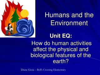 Humans and the Environment