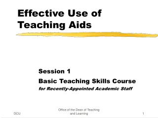 Effective Use of Teaching Aids