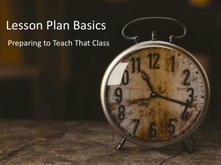 Lesson Plan Basics
