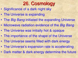 26. Cosmology