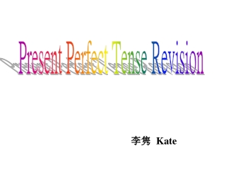 Present Perfect Tense Revision