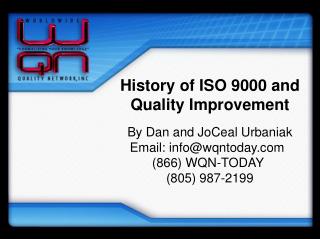History of ISO 9000 and Quality Improvement