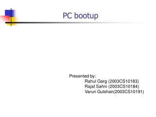 PC bootup