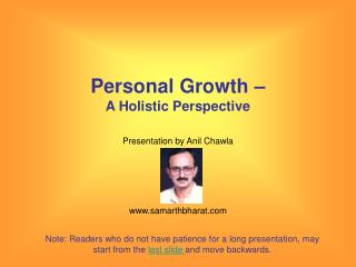Personal Growth – A Holistic Perspective