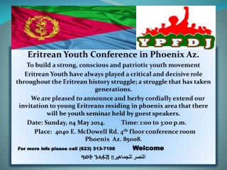 Eritrean Youth Conference in Phoenix Az .