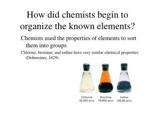 How did chemists begin to organize the known elements?