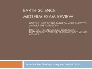 Earth Science midterm Exam review