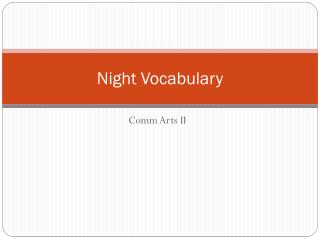 Night Vocabulary