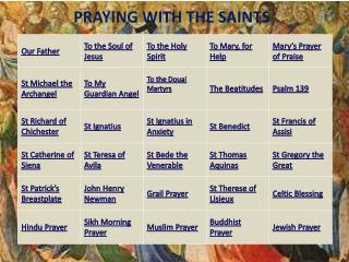 PRAYING WITH THE SAINTS