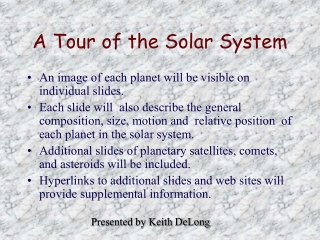 A Tour of the Solar System