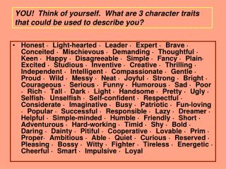 yourself describe traits character could think used presentation ppt powerpoint