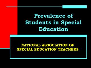 Prevalence of Students in Special Education
