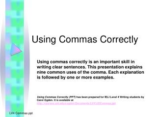 Using Commas Correctly