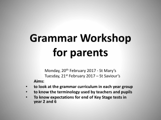 Grammar Workshop for parents