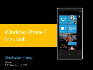 Windows Phone 7 First look