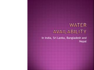 Water Availability