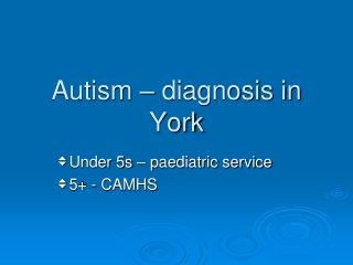 Autism – diagnosis in York