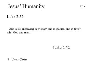 Jesus’ Humanity
