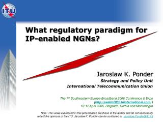 What regulatory paradigm for IP-enabled NGNs?