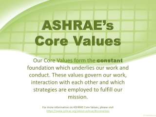 ASHRAE’s Core Values