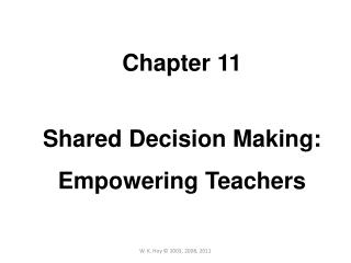 Chapter 11 Shared Decision Making: Empowering Teachers