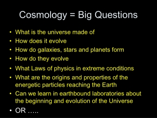 Cosmology = Big Questions