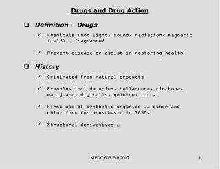 Drugs and Drug Action