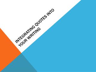 Integrating quotes into your writing