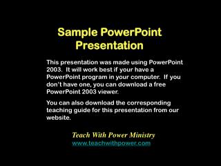 Sample PowerPoint Presentation