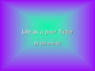 Life as a poor Tudor