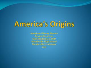 America’s Origins