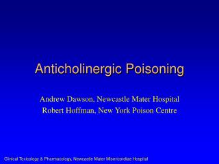 Anticholinergic Poisoning