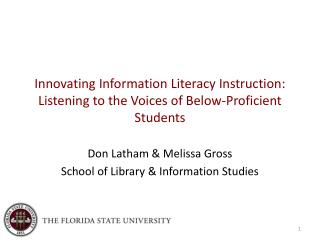 Innovating Information Literacy Instruction: Listening to the Voices of Below-Proficient Students