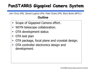 PanSTARRS Gigapixel Camera System