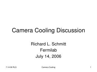 Camera Cooling Discussion