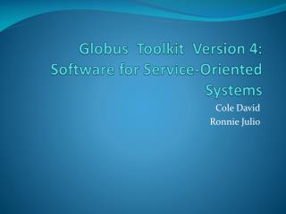 Globus Toolkit Version 4: Software for Service-Oriented Systems