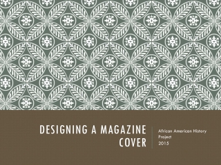 Designing a Magazine Cover