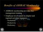 Benefits of ASHRAE Membership