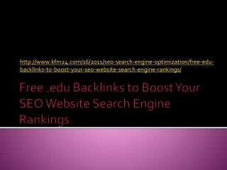 Free .edu Backlinks to Boost Your SEO Website Search Engine