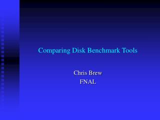 Comparing Disk Benchmark Tools