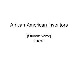 African-American Inventors