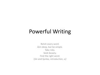 Powerful Writing