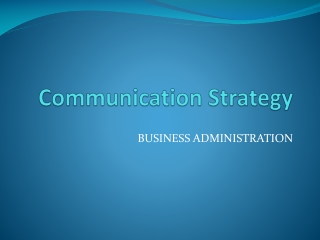 Communication Strategy