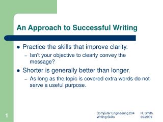 An Approach to Successful Writing